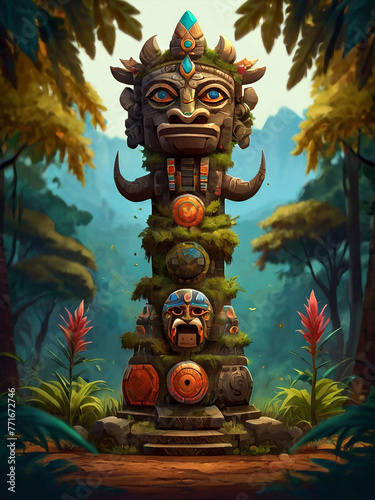 An interesting totem in the forest