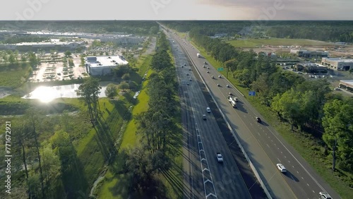 Aerial Video of Interstate Highway photo