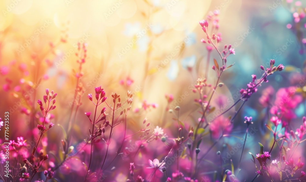 Grass Enchant Spring with Sunlight Beautiful for Background