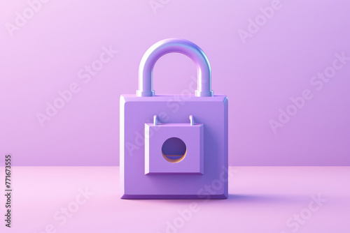 A purple lock with a hole in the middle. The lock is a symbol of security and protection