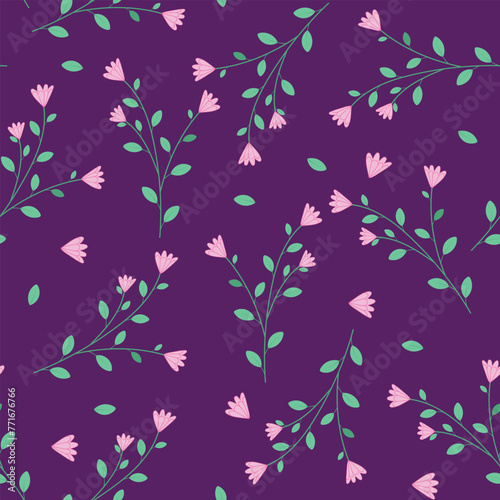 Floral Leaf and Flower Vector Pattern