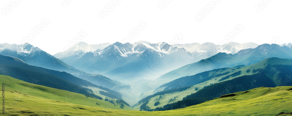 Picturesque mountain landscape, cut out