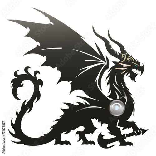 A tribal dragon artwork embodying the fearsome creatures of Norse mythology, perfect for dramatic and impactful visual storytelling.