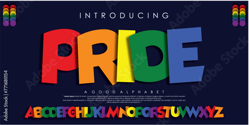 Pride Modern, minimal typography with creative urban style. Great for Black History Month, Pride, and Juneteenth celebrations with rainbow-colored vector illustrations.