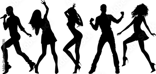 silhouettes of dancing girls