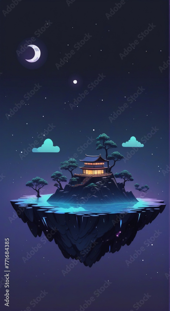Naklejka premium ship in the night