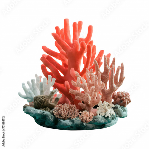 Coral reef sea coral reef cut out isolated on transparent background