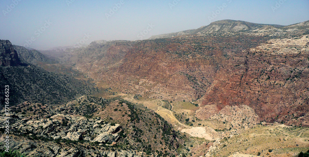 Landscape of Dana Biosphere Reserve, Jordan - obrazy, fototapety, plakaty 