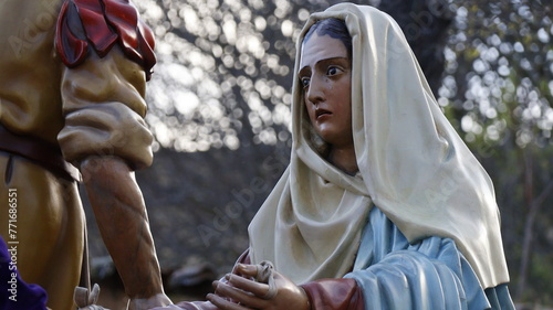 Holy Week procession in spain.
Image of the Virgin Mary during the holy week in spain
