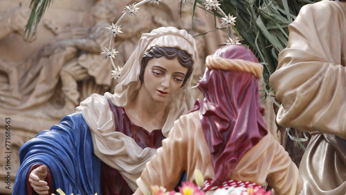 Holy Week procession in spain. Image of the Virgin Mary during the holy week in spain 