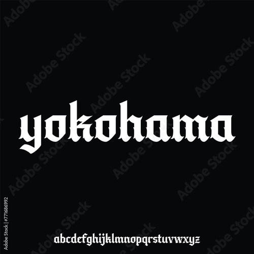 yokohama, urban bold condensed font for poster and head line