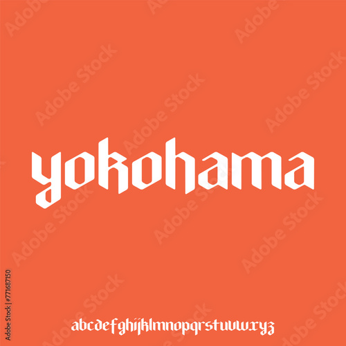 yokohama, urban bold condensed font for poster and head line