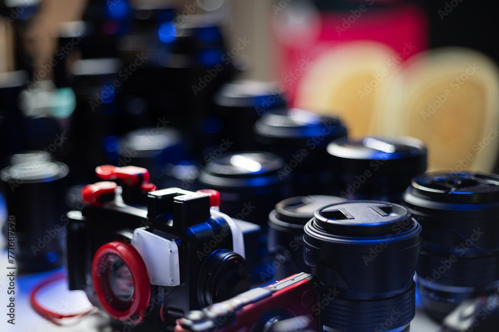 Naklejka premium Camera equipment lens