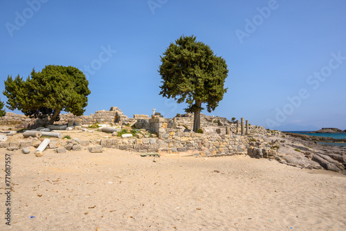 Ruins of Agios Stefanos Basilica near Kefalos on the Greek island of Kos, Greece, Europe