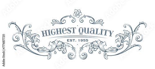 Luxury decorative vector premium quality label, rococo and baroque style (ID: 771687720)