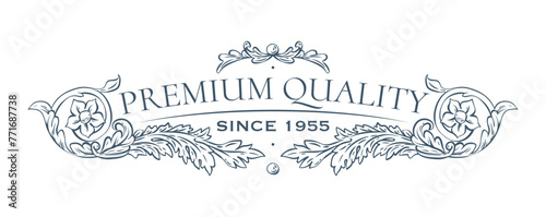 Luxury decorative vector premium quality label, rococo and baroque style (ID: 771687738)