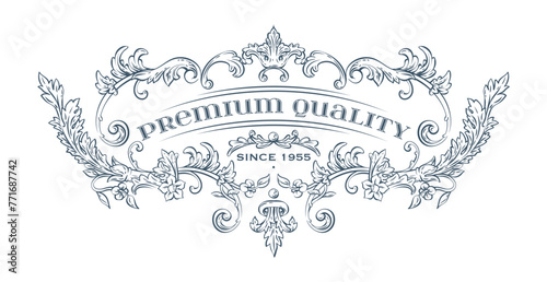 Luxury decorative vector premium quality label, rococo and baroque style (ID: 771687742)