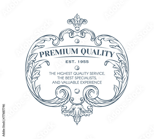 Luxury decorative vector premium quality label, rococo and baroque style (ID: 771687746)