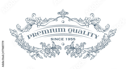 Luxury decorative vector premium quality label, rococo and baroque style (ID: 771687779)