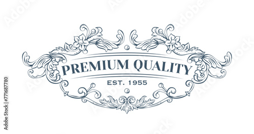 Luxury decorative vector premium quality label, rococo and baroque style (ID: 771687780)