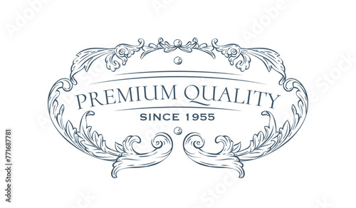 Luxury decorative vector premium quality label, rococo and baroque style (ID: 771687781)