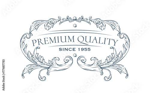 Luxury decorative vector premium quality label, rococo and baroque style (ID: 771687783)