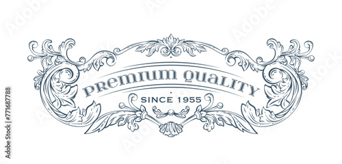 Luxury decorative vector premium quality label, rococo and baroque style (ID: 771687788)