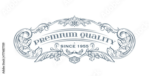 Luxury decorative vector premium quality label, rococo and baroque style (ID: 771687789)