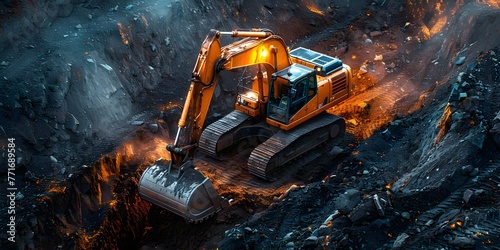 Excavator digging dirt at a construction site professional photography. Concept Excavator machinery, Construction site, Professional photography, Heavy equipment, Dirt removal