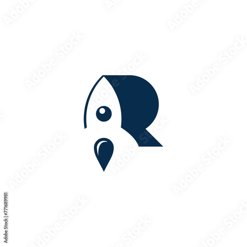 Letter R Rocket Logo Template Design Vector