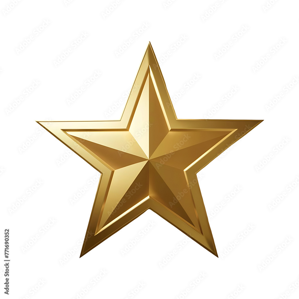 Obraz premium Gold stars 3d render gold star png isolated on transparent background