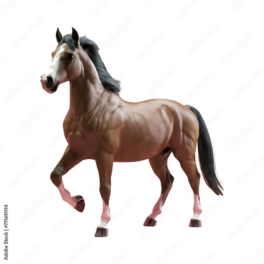 Obraz premium Horse stallion realistic illustration isolated on transparent background