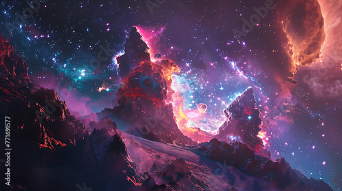 Mysterious space wallpaper for applies to graphic resources used for a variety of designs