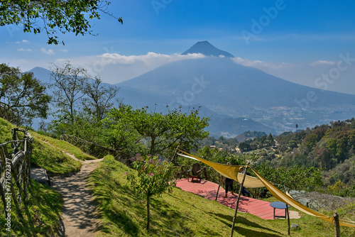 Scenic view at Hobbitenango, near Antigua, Guatemala.