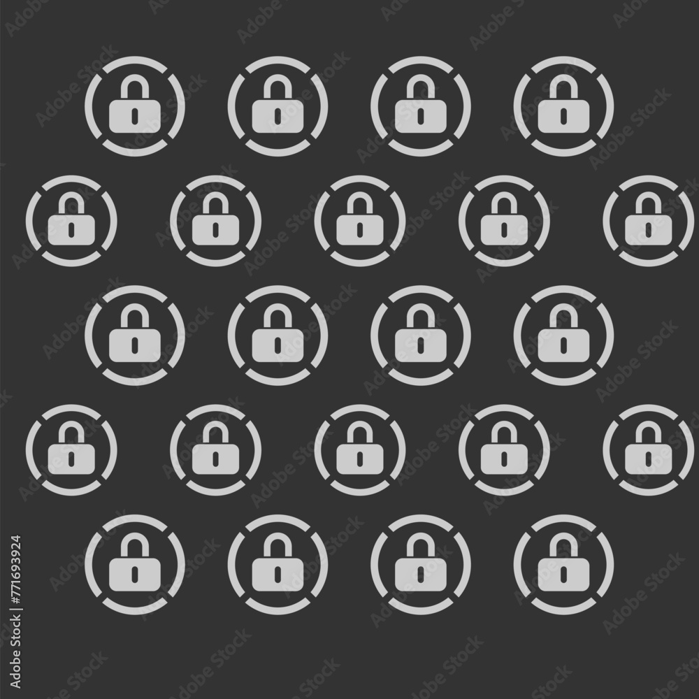 Simple lock locked sign icon isolated on black background Simple lock locked sign icon isolated on black background