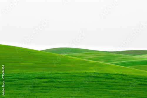 Panoramic shot of rolling green hills