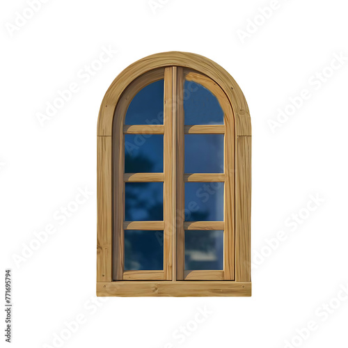 Wooden window cut out png isolated on transparent background
