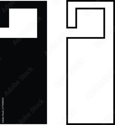 Hotel door hanger tags outline template icon signs set flat style design line vector collections. Empty door flyer or do not disturb mock up isolated on transparent background. Paper Door Handle Lock.