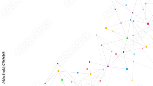Vector illustration of minimalistic design with connecting the dots and lines. Abstract geometric background of science and technology concept