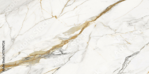 Golden Calacatta marble texture of a natural white and grey stone texture, used for wall and floor ceramic tile design. 