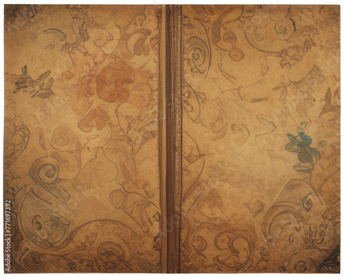 Old grunge paper background from book with vintage victorian style