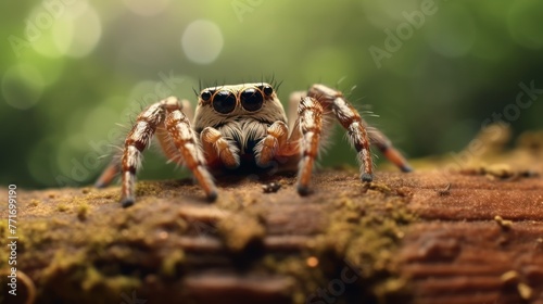 spider on the tree trunk background
