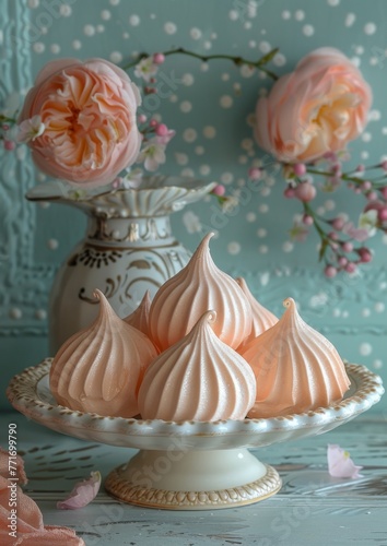 plate with meringues
