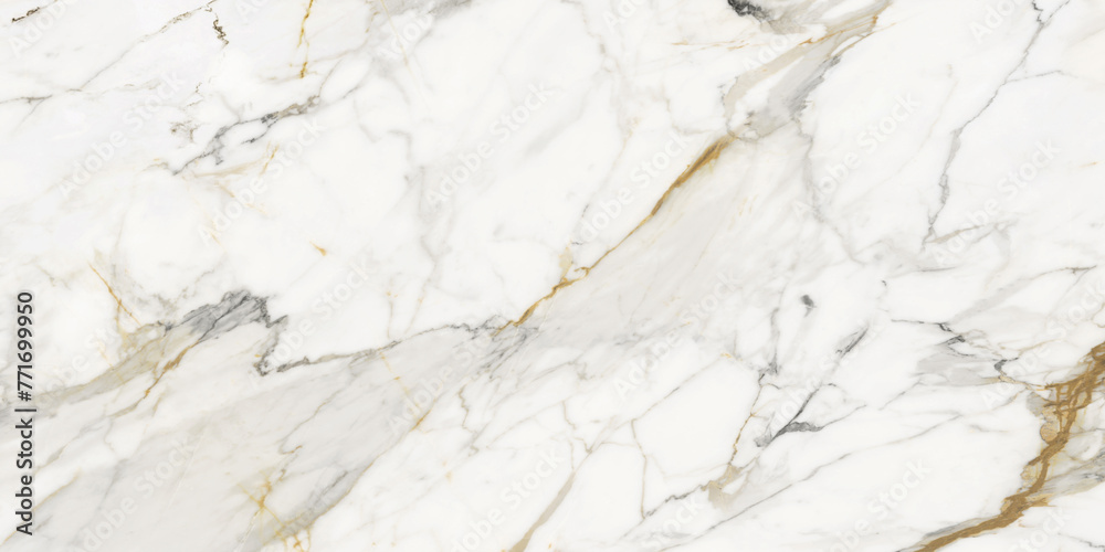 Golden Calacatta marble texture of a natural white and grey stone texture, used for wall and floor ceramic tile design.
Golden Calacatta marble texture of a natural white and grey stone texture, used for wall and floor ceramic tile design.