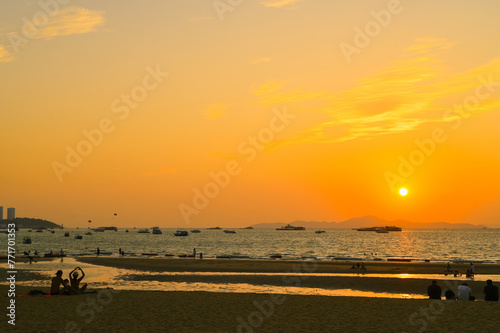Pattaya beach, Pattaya city in Thailand is the best point and popular tourists © grooveriderz