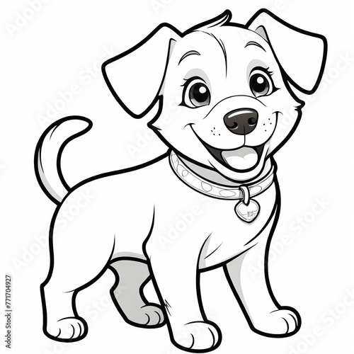 a cute puppy cartoon character with big eyes
