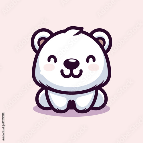 Polar Bear Cute Mascot Logo Illustration Chibi Kawaii