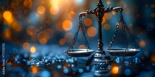 The Intersection of Law and Technology: The Scales of Justice Against a Digital Backdrop. Concept Law and Technology, Scales of Justice, Digital Backdrop, Legal Tech photo