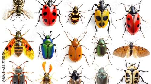 insects set collection. Isolated on white background Generative ai animal © Dvid