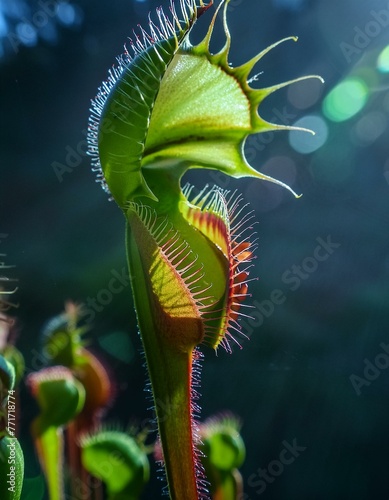 Nature's Predator: Close-Up of Carnivorous Plant Revealing Its Hungry Jaws